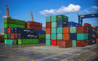 Supply Chain Cargo Containers in Port